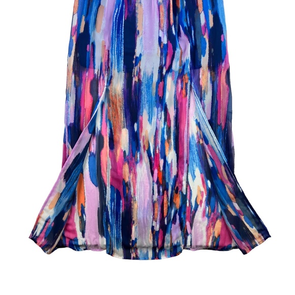 B. Darlin Maxi Long Dress Women Size S Blue Pink White Purple Orange - Picture 3 of 8